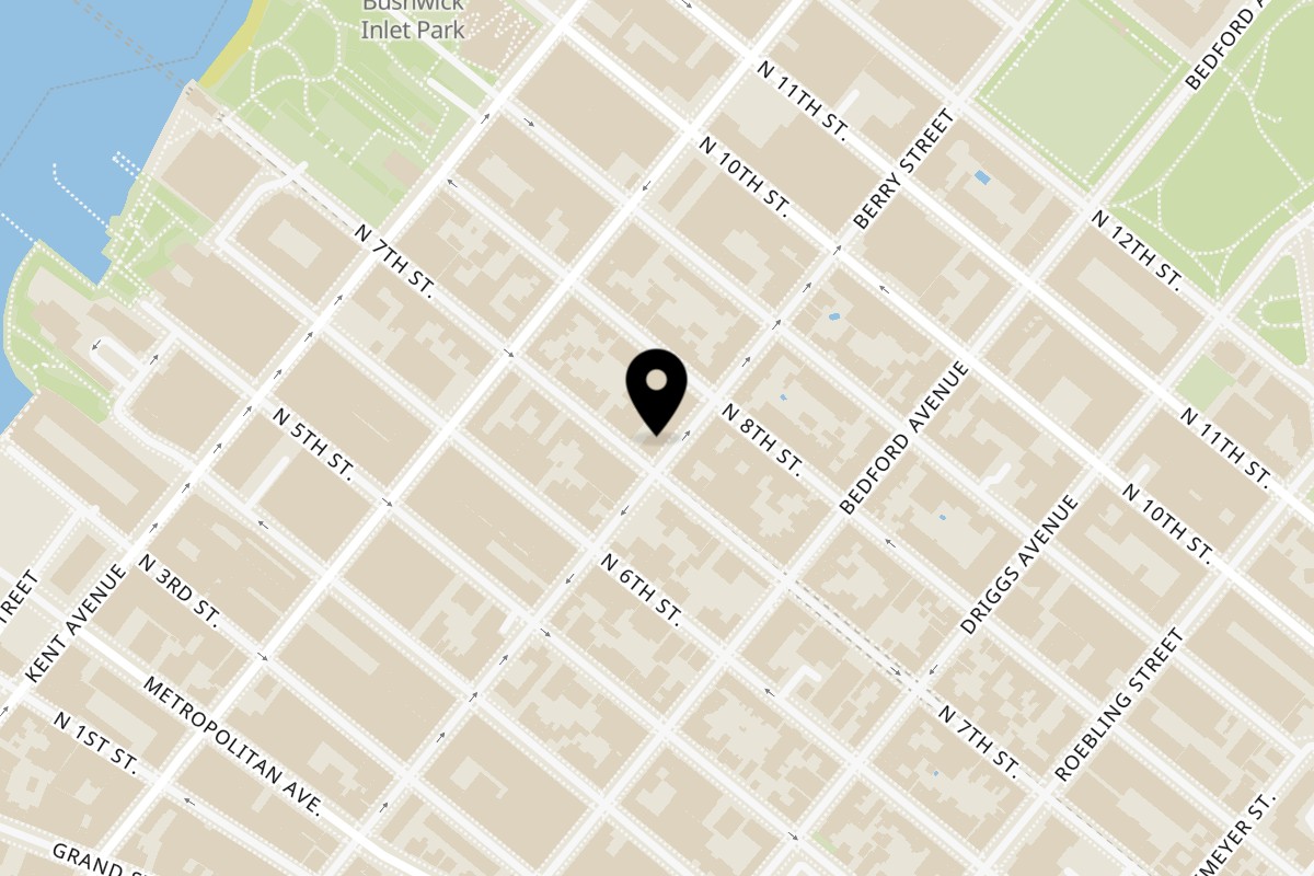 Map showing the location of Lucy's Vietnamese Williamsburg on 112 Berry St in Brooklyn